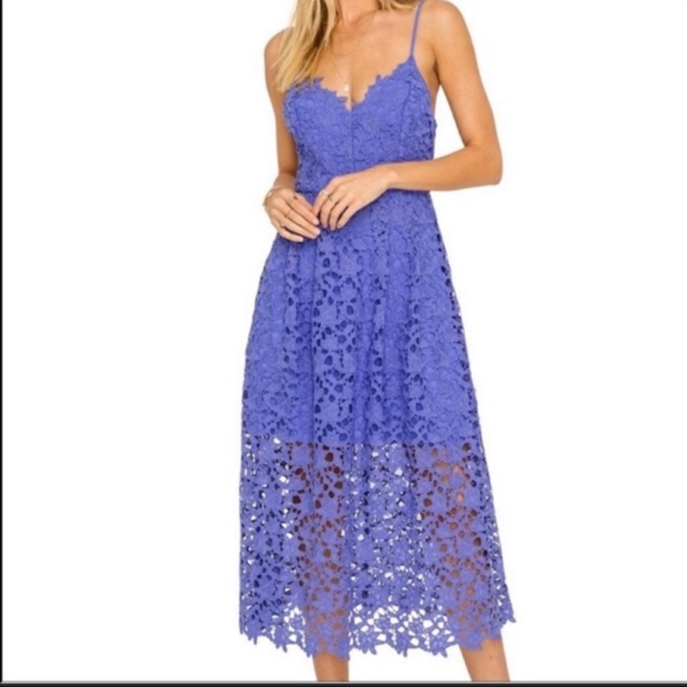 ASTR the Label Lace Midi Dress, Purple Orchid